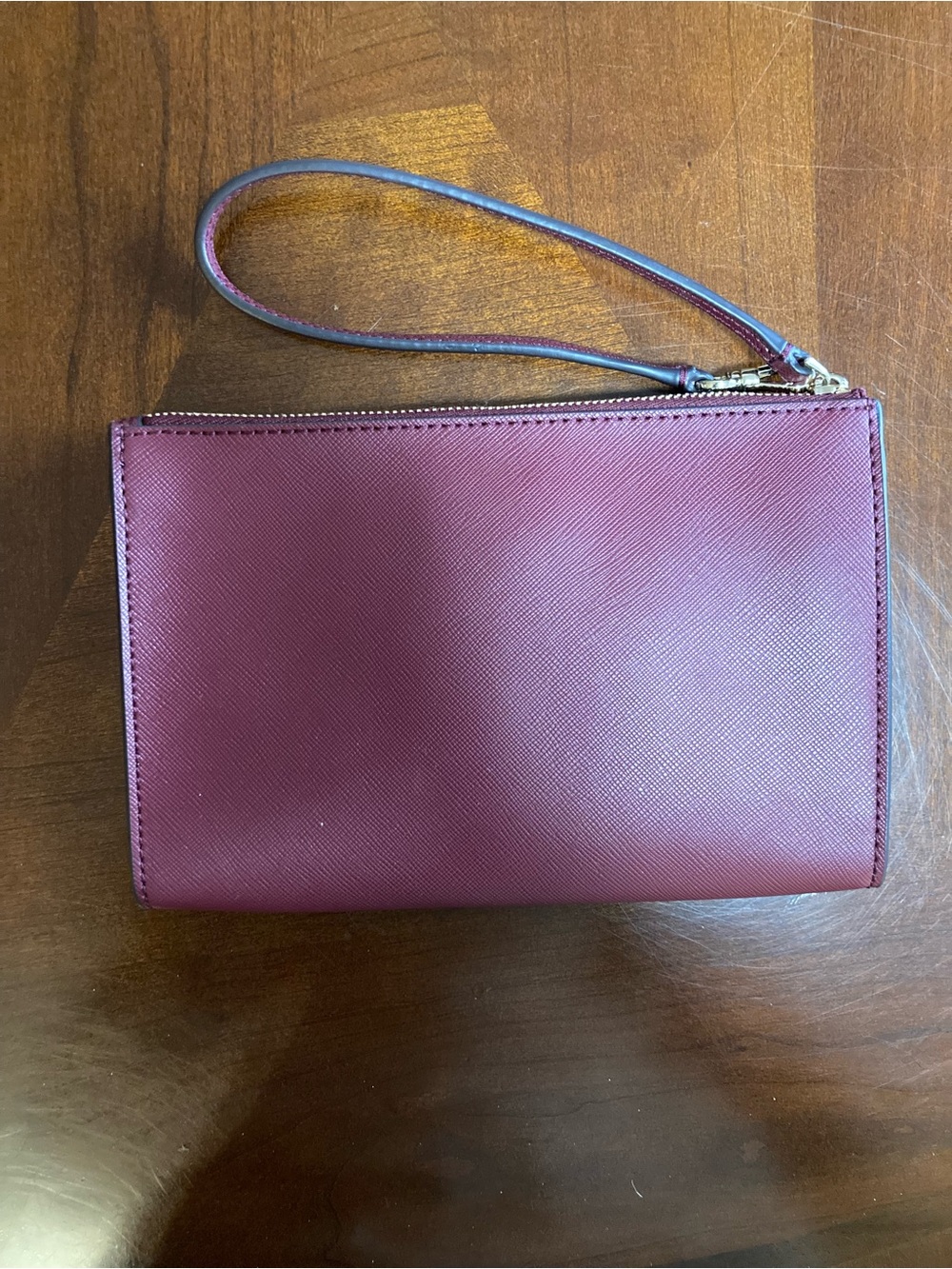 Kate Spade New York Staci Top-Zip Medium Wristlet Pouch Burgundy/Wine Red EUC - Picture 6 of 16